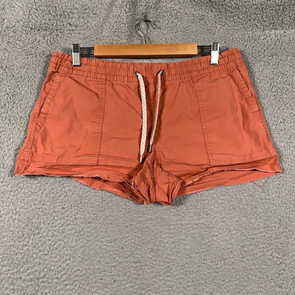 Vuori Vintage Ripstop Shorts Women's Medium M Burnt Orange Frayed Hem Hiking